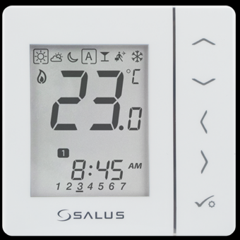 termostat digitální SALUS VS30W programovatelný 4v1, 230V, bílý